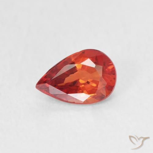 0.51ct Naturale Rosso intenso Zaffiro, Forma a pera, VVS-VS
