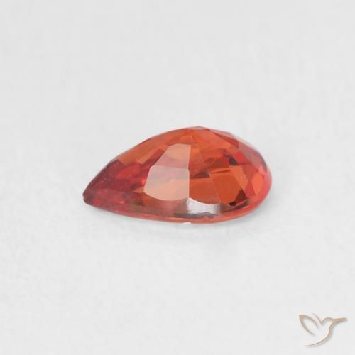 Zaffiro Rosso intenso naturale da 0.51 ct, Forma a pera, VVS-VS