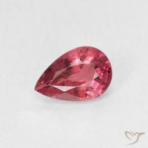 0.56ct Naturale Rosso medio Zaffiro, Forma a pera, VVS-VS