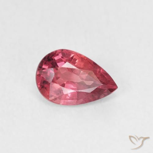 Zaffiro Rosso medio naturale da 0.56 ct, Forma a pera, VVS-VS