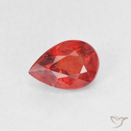 0.68ct Naturale Rosso fuoco Zaffiro, Forma a pera, VS