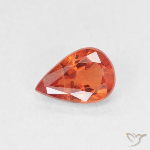 0.58ct Naturale Rosso medio Zaffiro, Forma a pera, VS
