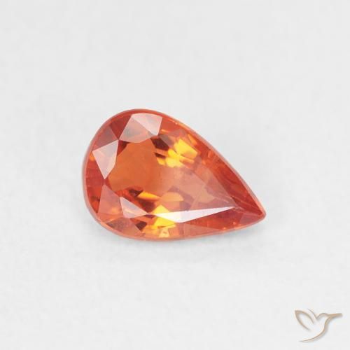 Zaffiro Rosso medio naturale da 0.58 ct, Forma a pera, VS