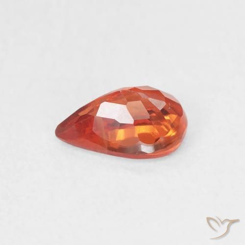 Zaffiro Rosso medio naturale da 0.58 ct, Forma a pera, VS