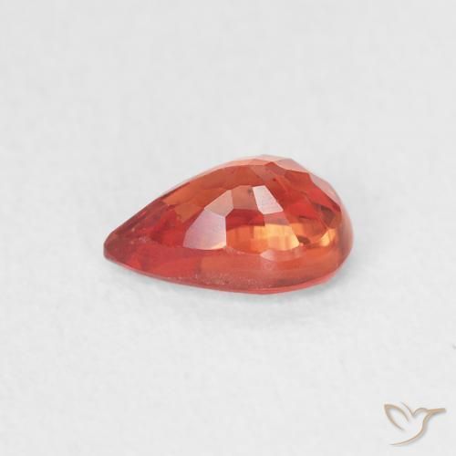 Zaffiro Arancio caldo naturale da 0.63 ct, Forma a pera, VS