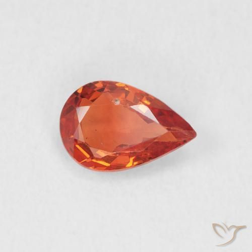 Zaffiro Arancio Medio naturale da 0.50 ct, Forma a pera, VS