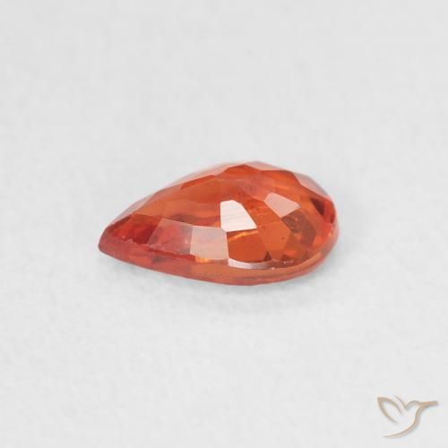 Zaffiro Arancio Medio naturale da 0.50 ct, Forma a pera, VS