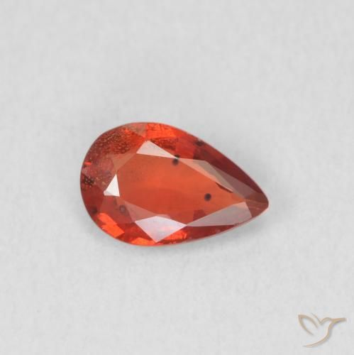 Zaffiro Rosso medio naturale da 0.42 ct, Forma a pera, VVS-VS