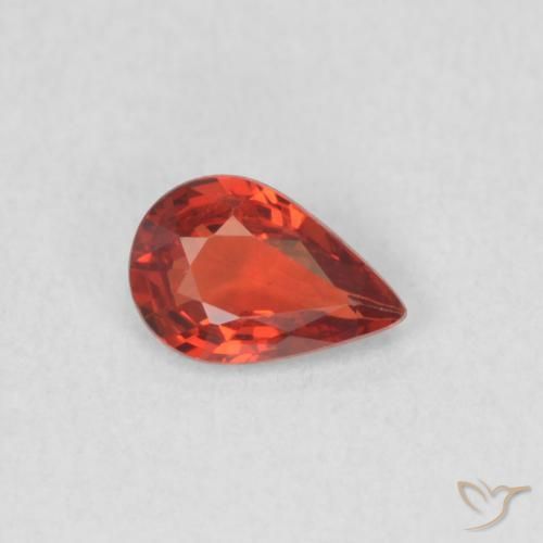 Zaffiro Rosso brillante naturale da 0.40 ct, Forma a pera, VVS-VS