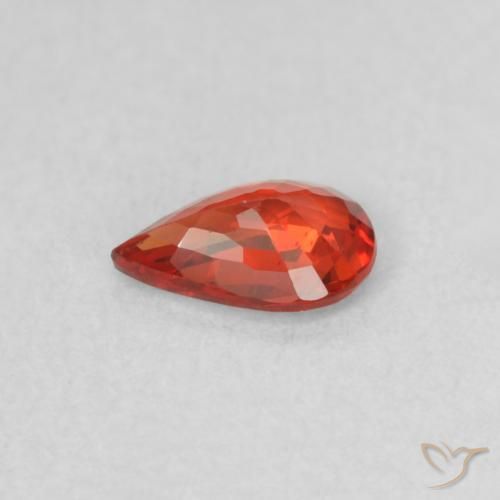 Zaffiro Rosso brillante naturale da 0.40 ct, Forma a pera, VVS-VS
