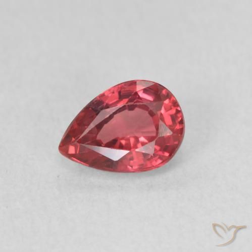 0.61ct Naturale Rosso scarlatto Zaffiro, Forma a pera, VVS-VS