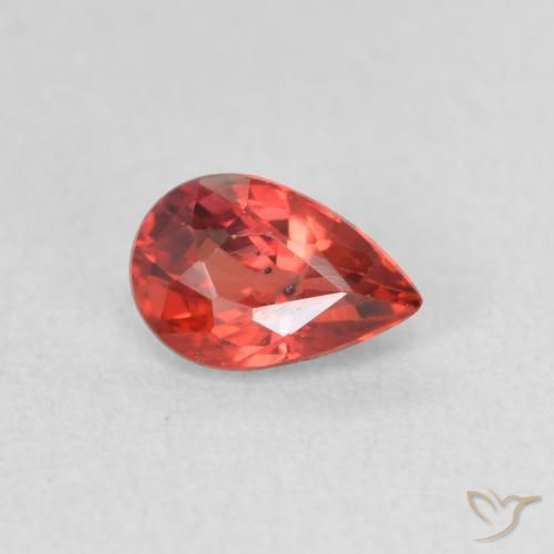 Zaffiro Rosso intenso naturale da 0.56 ct, Forma a pera, VS