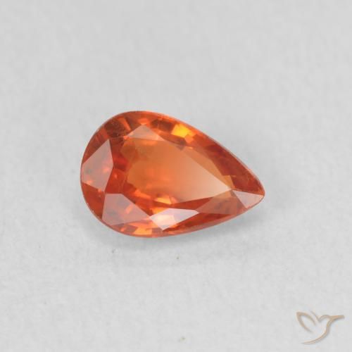 Zaffiro Arancio Medio naturale da 0.53 ct, Forma a pera, VS