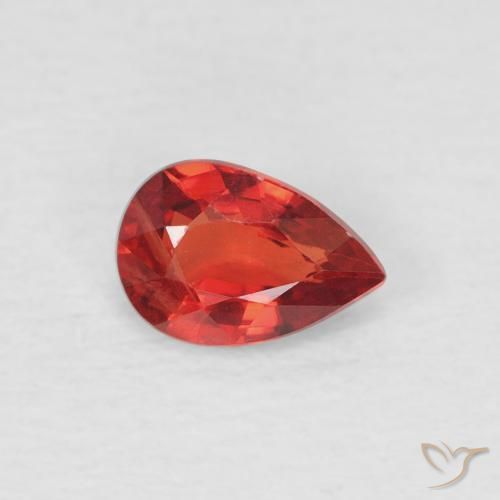 Zaffiro Rosso brillante naturale da 0.57 ct, Forma a pera, VS