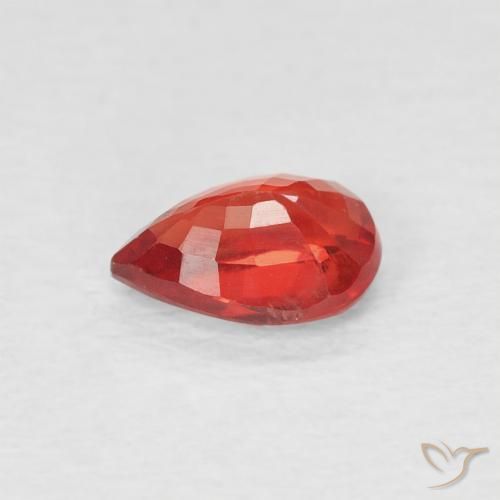 Zaffiro Rosso brillante naturale da 0.57 ct, Forma a pera, VS