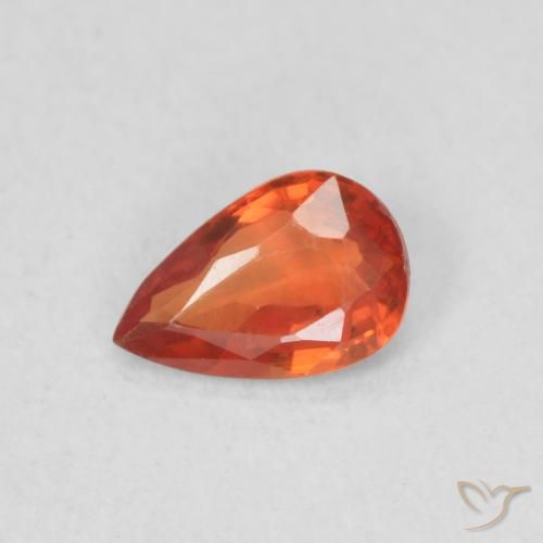Zaffiro Rosso cremisi brillante naturale da 0.51 ct, Forma a pera, VS