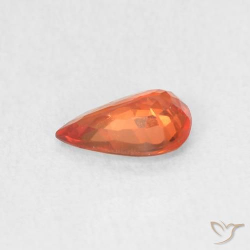 Zaffiro Rosso cremisi brillante naturale da 0.51 ct, Forma a pera, VS