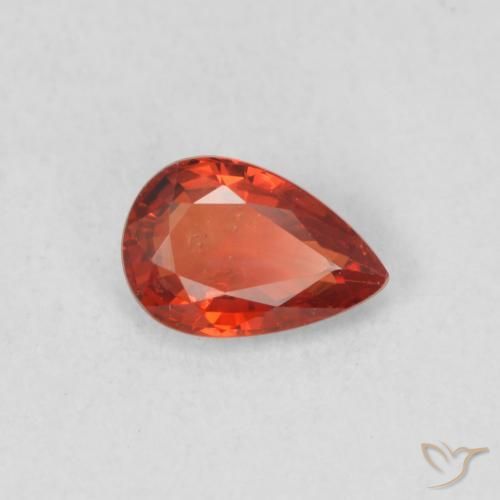 Zaffiro Rosso intenso naturale da 0.55 ct, Forma a pera, VS