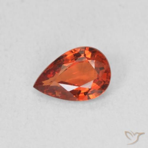 0.48ct Naturale Rosso intenso Zaffiro, Forma a pera, VS, Photo A
