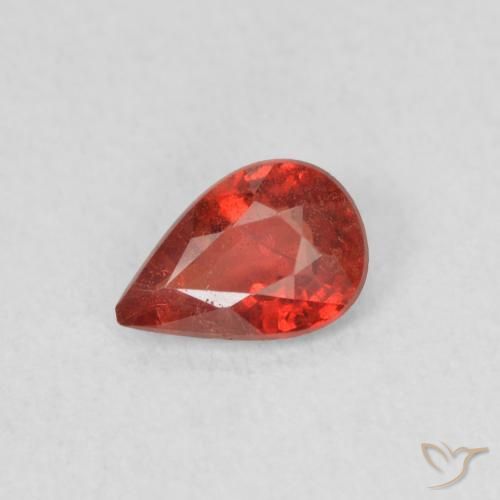0.43ct Naturale Rosso cremisi brillante Zaffiro, Forma a pera, VS