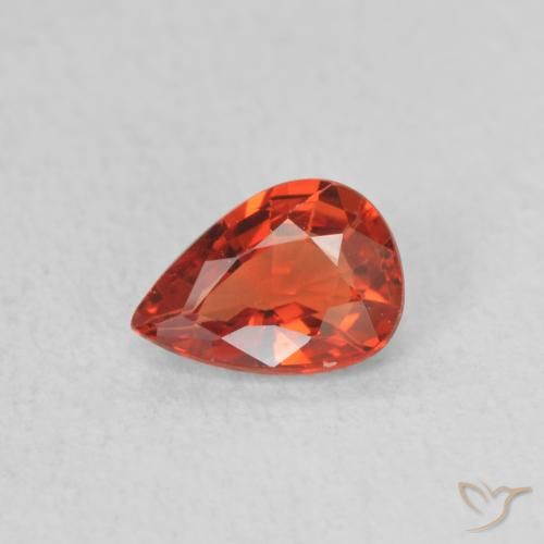 0.41ct Naturale Rosso cremisi brillante Zaffiro, Forma a pera, VS