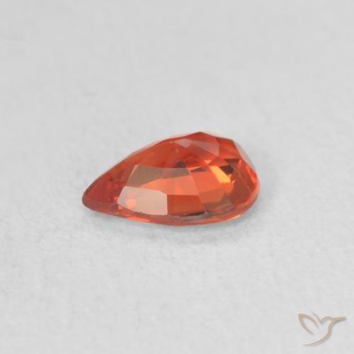 Zaffiro Rosso cremisi brillante naturale da 0.41 ct, Forma a pera, VS