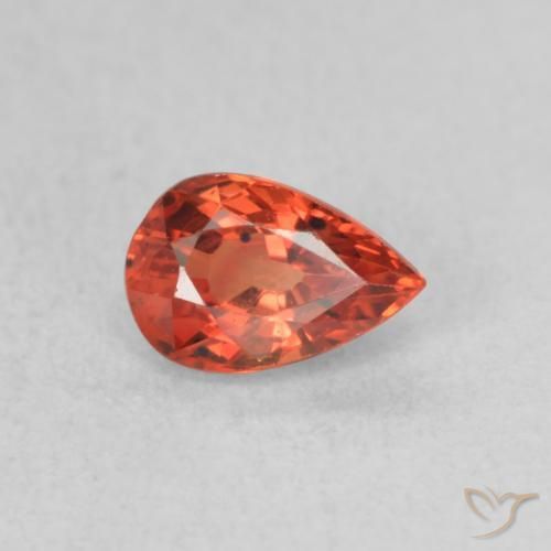 Zaffiro Rosso intenso naturale da 0.66 ct, Forma a pera, VVS-VS