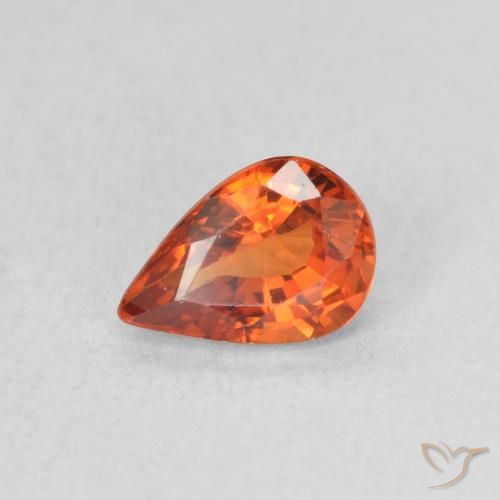 0.61ct Naturale Arancia Fuoco Zaffiro, Forma a pera, VVS-VS