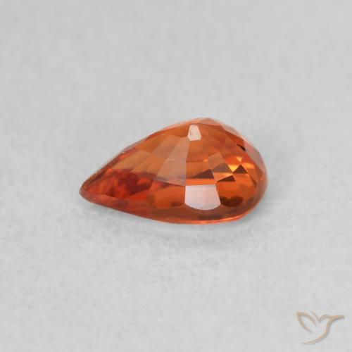 Zaffiro Arancia Fuoco naturale da 0.61 ct, Forma a pera, VVS-VS