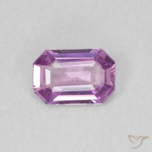 0.53ct Naturale Viola rosato medio Zaffiro, Taglio smeraldo, VS