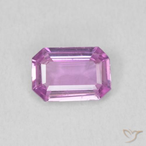 0.52ct Naturale Viola uva molto chiaro Zaffiro, Taglio smeraldo, VVS