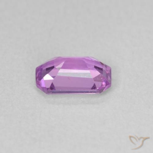 Zaffiro Viola medio naturale da 0.60 ct, Ottagonale / Taglio smeraldo, VVS-VS