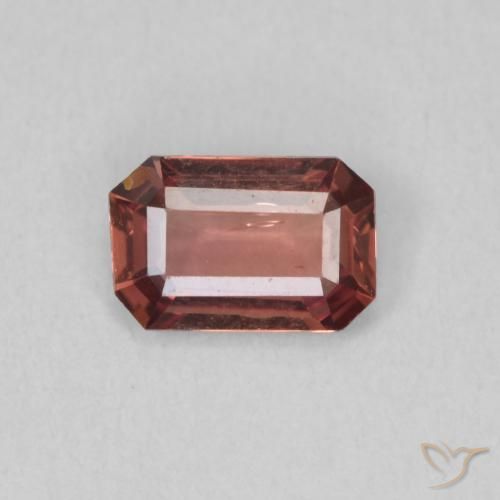 0.61ct Naturale Rosa arancio Zaffiro, Taglio smeraldo, VVS-VS