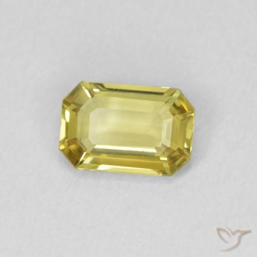 Zaffiro Giallo medio naturale da 0.65 ct, Ottagonale / Taglio smeraldo, VVS