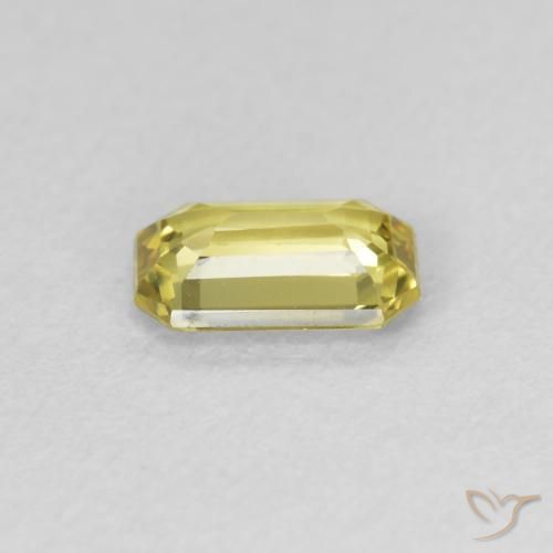 Zaffiro Giallo medio naturale da 0.65 ct, Ottagonale / Taglio smeraldo, VVS