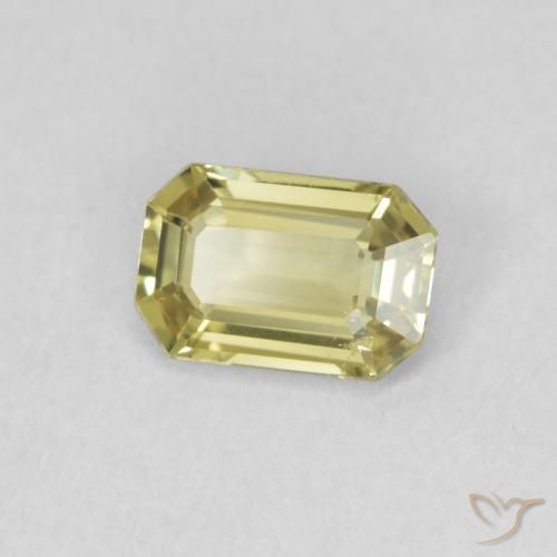 Zaffiro Giallo pallido naturale da 0.70 ct, Ottagonale / Taglio smeraldo, VVS