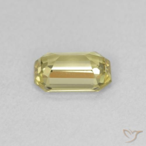 Zaffiro Giallo pallido naturale da 0.70 ct, Ottagonale / Taglio smeraldo, VVS