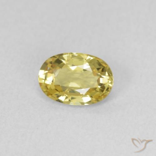 Zaffiro Oro chiaro naturale da 0.54 ct, Ovale, VVS