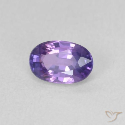 Zaffiro Viola medio naturale da 0.70 ct, Ovale, VVS