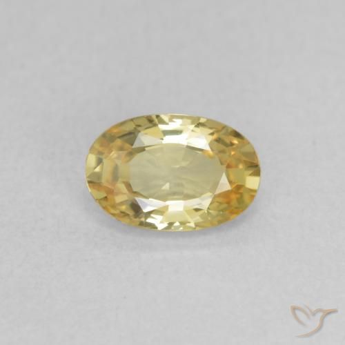 0.54ct Naturale Giallo medio Zaffiro, Ovale, VVS