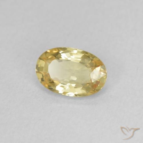 Zaffiro Giallo medio naturale da 0.54 ct, Ovale, VVS