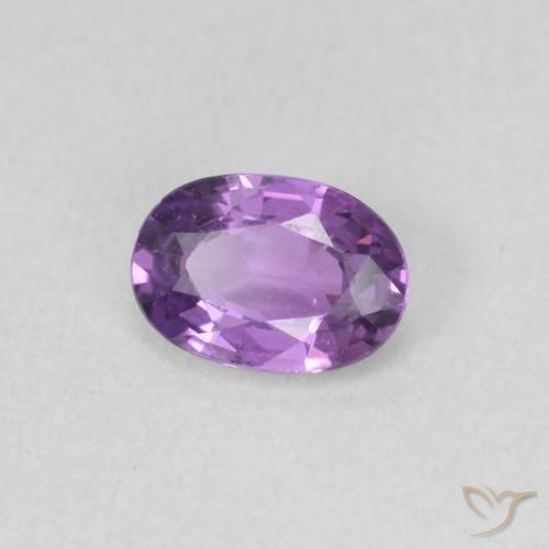 Zaffiro Viola scuro naturale da 0.63 ct, Ovale, VVS