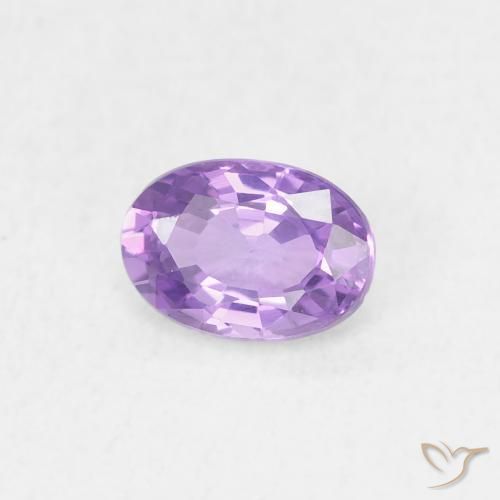 Zaffiro Viola rosa medio naturale da 0.58 ct, Ovale, VS