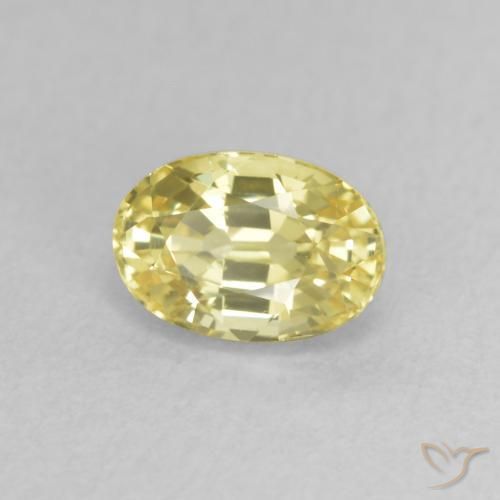Zaffiro Giallo chiaro naturale da 0.81 ct, Ovale, VVS