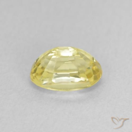 Zaffiro Giallo chiaro naturale da 0.81 ct, Ovale, VVS