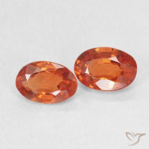 Gemme di Zaffiro Arancione rossastra naturale da 1.15 ct, Ovale, VS-SI