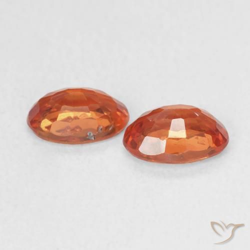 Gemme di Zaffiro Arancione rossastra naturale da 1.15 ct, Ovale, VS-SI