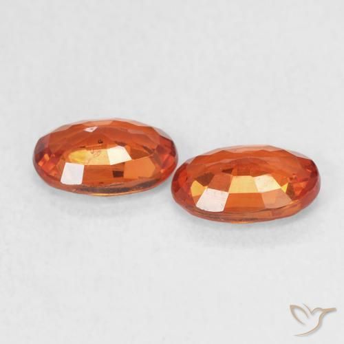 Gemme di Zaffiro Arancione Ambra naturale da 1.18 ct, Ovale, VS-SI