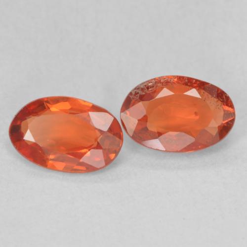Gemme di Zaffiro Arancione Ambra naturale da 1.04 ct, Ovale, VS-SI