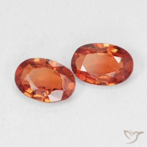 Gemme di Zaffiro Arancione rossastra naturale da 1.11 ct, Ovale, VS